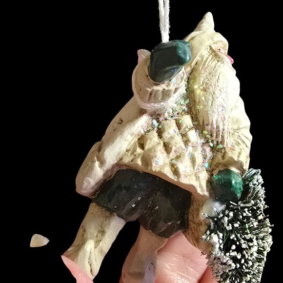 NWT Pam Schifferl White Winter Santa Ornament Tree Stars Handcrafted by Midwest - Picture 4 of 12